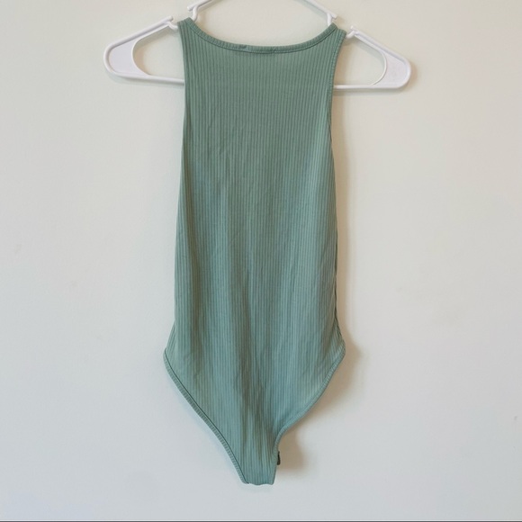 Nasty Gal Racer High-Leg Ribbed Bodysuit Size: 2 - Picture 9 of 10